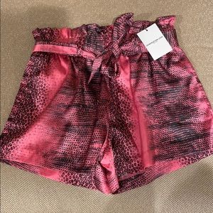 Generation Love Pink and Black Animal Print Paperbag Shorts